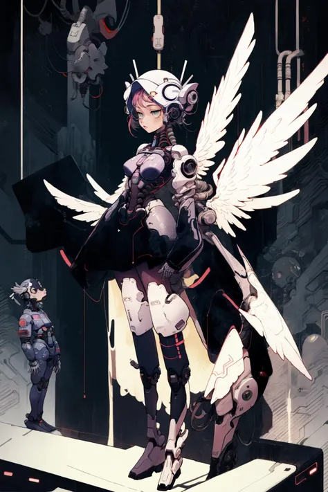1girl, full body, CyberAngel, standing <lora:Cyber_Angel:0.5>