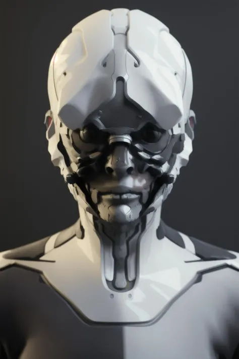 (a close up of a person with a futuristic face, hightech_robotics ,)