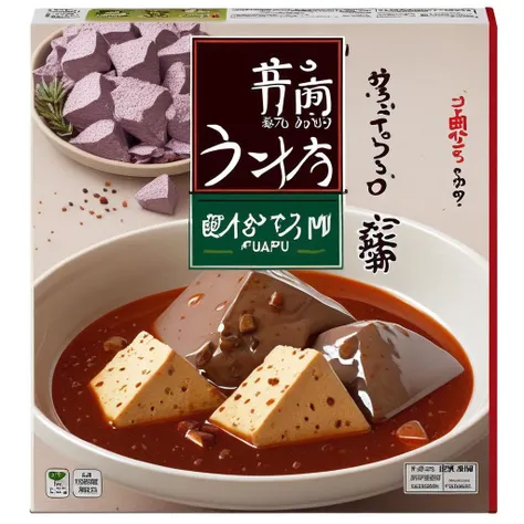 A packaging box designed for a tofu seasoning product named 'Maradofu.' The box should be visually appealing and practical for storing seasoning packets. The product name 'Maradofu' should be prominently displayed in English on the front of the box. The design should incorporate elements that suggest the product is for tofu seasoning, such as images of tofu cubes, spices, or herbs. The color scheme should be fresh and inviting, perhaps using shades of green, white, and brown to represent natural ingredients. Additional text on the box can include cooking instructions, ingredients, and nutritional information, also primarily in English, <lora:tlbv1:0.55> , <lora:maratofu:0.6>