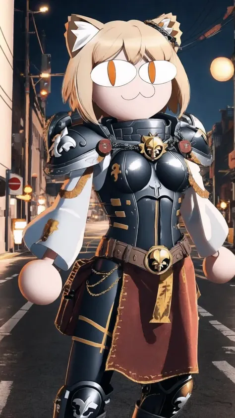 <lora:edgWar40KAdeptaSororitas:0.8> (edgAdepta, wearing edgAdepta, power armor:1.15), shoulder armor, skull emblem, fleur de lis, BREAK, <lora:necoarc:0.8> necoarc, neco-arc, 1girl, blonde hair, bob cut, cat ears, :3, chibi, cat girl, (slit pupils, cat eyes:1.15) <lora:Neco-Arc:1> neco-arc, necopose, <lora:Furtastic_Detailer:0.5>, masterpiece, best quality, extremely detailed, highly quality, 4k, sharp focus, professional, sharp focus, award winning, cinematic lighting, octane render, unreal engine, volumetrics dtx, Wallpaper,