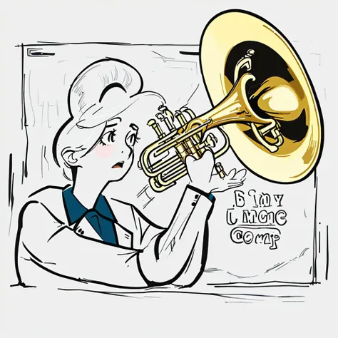bissett illustration of a trumpet <lora:bissett:0.7>