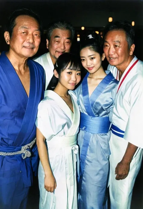 a polaroid photo without a frame ,(multiple men:1.2),(photorealistic:1.4) and (Realistic:1.4),asian man standing and woman standing,couple,from front,photo of (an 18-year-old beautiful japanese woman) and (age difference) and old (fat man),(beautiful japanese female idol Wearing a kimono) and wearing jewelry and hair accessories,black eyes,(man wrinkled skin),((woman looking at viewer and man looking at viewer)),(man white hair),grin and detailed teeth,lips,thighs,man wearing jeans and wearing shirt, (best aesthetic:1.2) and (best quality:1.2),(detailed skin textures and detailed skin pores and high skin detail),<lora:age difference_V1:0.85>  keylight reflection on eyes,detailed iris,detailed pupil, (Kabukicho, Japan, real world location) <lora:pornpolaroidphoto-proV1:0.4>