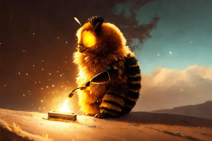 praise bee, holy bee, a bee glowing with holiness,
modelshoot style, (extremely detailed CG unity 8k wallpaper), photo of the most beautiful artwork in the world, professional majestic oil painting by Ed Blinkey, Atey Ghailan, Studio Ghibli, by Jeremy Mann, Greg Manchess, Antonio Moro, trending on ArtStation, trending on CGSociety, Intricate, High Detail, Sharp focus, dramatic, photorealistic painting art by midjourney and greg rutkowski,