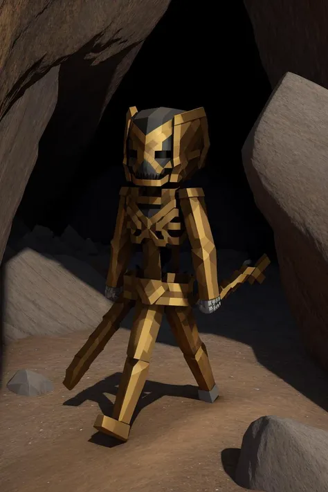 <lora:Skeleton:.7> Skeleton bow down walking in a dark cave, full body, high detail, sharp focus, hdr