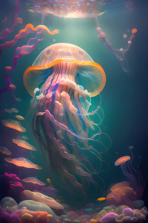 idolfish,air_bubble, bubble, no_humans, ocean, underwater, water, water_drop <lora:jellyfish_lora_v2:1>