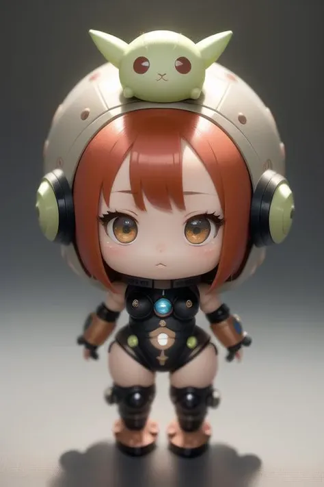 kkw-Nendroid, proportional eyes, (realistic:1.5), extremely detailed, hyper detailed, soft lighting, detailed background, extreme detail background, sharp details, beautiful face, symmetrical eyes, short red hair, short hair, red hair, green eyes, woman, high quality, (full body:1.3),