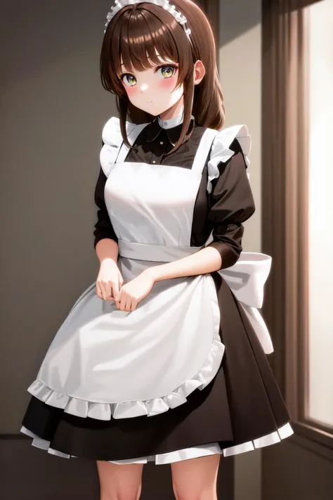 masterpiece, best quality, highres, 1girl <lora:shiori_sakurazaka:1> maid apron