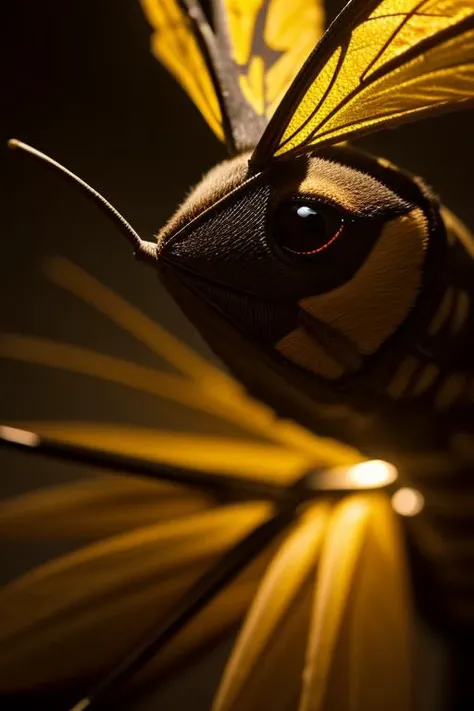 an concept art of alchemic element - Death's-head Hawkmoth (Acherontia species): Death's-head Hawkmoths are large moths with a wingspan of about 10 to 13 centimeters (4 to 5.1 inches). They have a unique skull-shaped pattern on their thorax, which gives them their name. The subject stands proudly as the center of attention, bathed in the tender glow. The light plays with shadows, creating a dance of artistry on its surface, emphasizing even the tiniest nuances that make it unique. A halo of brilliance surrounds the subject, enhancing its elegance and evoking a sense of wonder and mystery., on table, rim lights, digital art, focus on subject, duch angle, clsoe shot, closeup, focus on material and structure, masterpiece, ultrasharp, intricated details