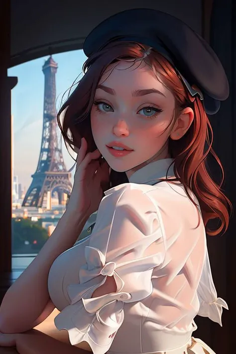 Merger_demelle_lisash,
in Paris wearing a (shirt:1.3) and (beret:1.2), france, (French:1.2), Paris, Eifel tower, scenic,
bokeh, f1.4, 40mm, photorealistic, raw, 8k, textured skin, skin pores, intricate details  <lora:epi_noiseoffset2:1>, epiCRealism  <lora:ClothingAdjuster3:-0.8>