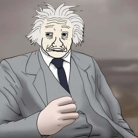 <lora:wojak_big:1>, Albert Einstein, wojak