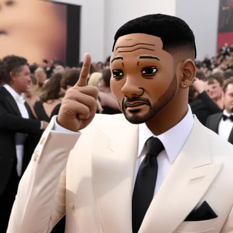 <lora:wojak:1>, will smith slap, oscars award, wojak