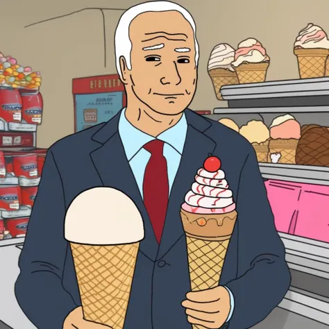 <lora:wojak_big:1>, Joe Biden, ice cream, wojak