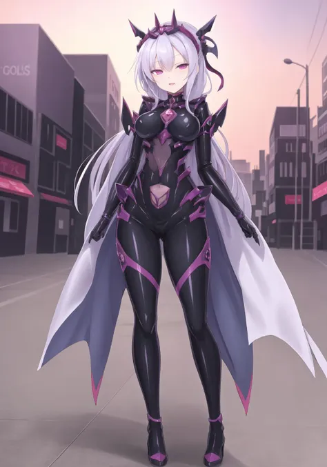 full body,
best quality,masterpiece,highly detailed,anime,
1girl,corruption,bodysuit,
city background,
<lyco:corruptionv13:0.65>