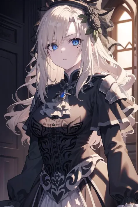 kriemhild, <lyco:kriemhild-lyco-nochekaiser:1>,
kriemhild, blue eyes, long hair, mole, mole under eye, pale skin, white hair, wavy hair,
BREAK ascot, black capelet, black dress, black flower, black gloves, black headwear, black rose, capelet, dress, flower, gloves, hat, long sleeves, rose, veil,
BREAK looking at viewer,
BREAK indoors,
BREAK <lyco:GoodHands-beta2:1>, (masterpiece:1.2), best quality, high resolution, unity 8k wallpaper, (illustration:0.8), (beautiful detailed eyes:1.6), extremely detailed face, perfect lighting, extremely detailed CG, (perfect hands, perfect anatomy),