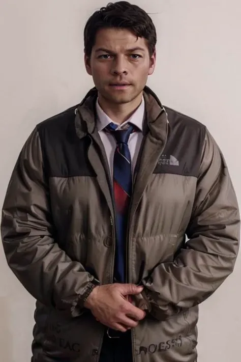 best_quality, best_anatomy, 1man, beige_raincoat, white_shirt, blue_tie, <lora:CST:1>, dripjacket, own hands together, <lora:concept_dripmeme:0.8>,