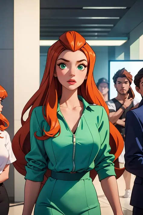 (masterpiece, best quality), 1girl, <lora:brj-sam-v1:0.8> sam \(totally spies\), orange hair, long hair, green eyes,