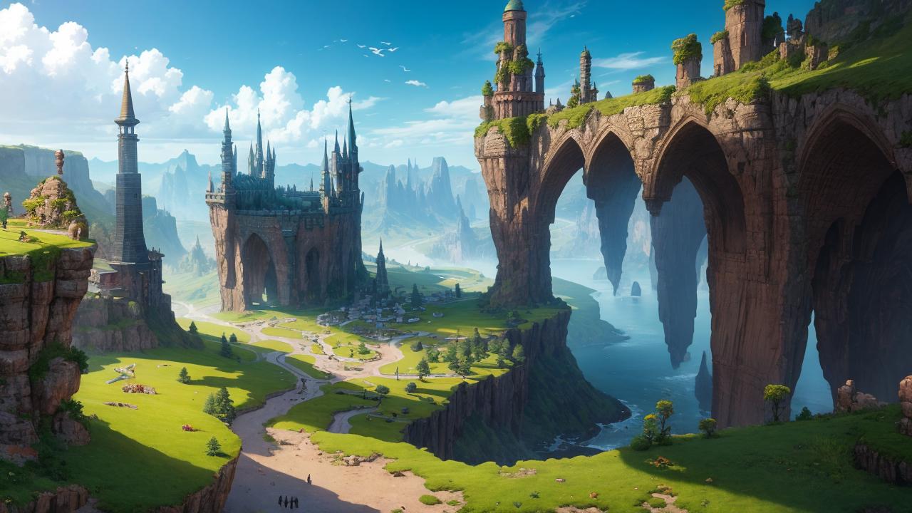 A view of a castle in the middle of a mountain - SeaArt AI