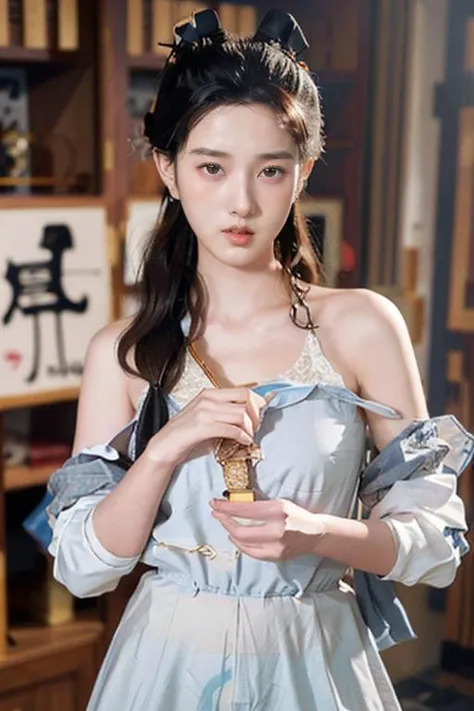 ulzzang-6500-v1.1,(RAW photo:1.2),(photorealistic:1.4),(masterpiece:1.3),(intricate details:1.2),(detailed face:1.2),model style,fashion photography,fFaceDetail,<lora:GoodHands-beta2:0.8>,good hands,(cowboy shot:1.6),Fixhand,Sharp focus,
<lora:å®ç¥å
Songzuer_v1:0.8:lbw=FACE>,,
(1girl,solo:1.6),color eye,color hair,facing viewer,dramatic,beautiful face,body perfect,(battlefield:1.6),
<lora:dunhuang_v20:1:lbw=CLOTHES>,dunhuang_cloths,dunhuang_style,dunhuang_dress,