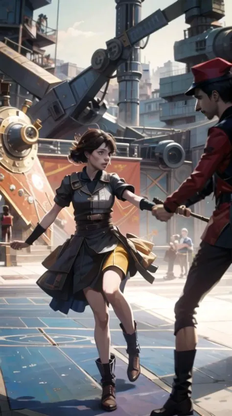 dancing with friends ((best quality)), ((masterpiece)) <lora:arcane_offset:1>