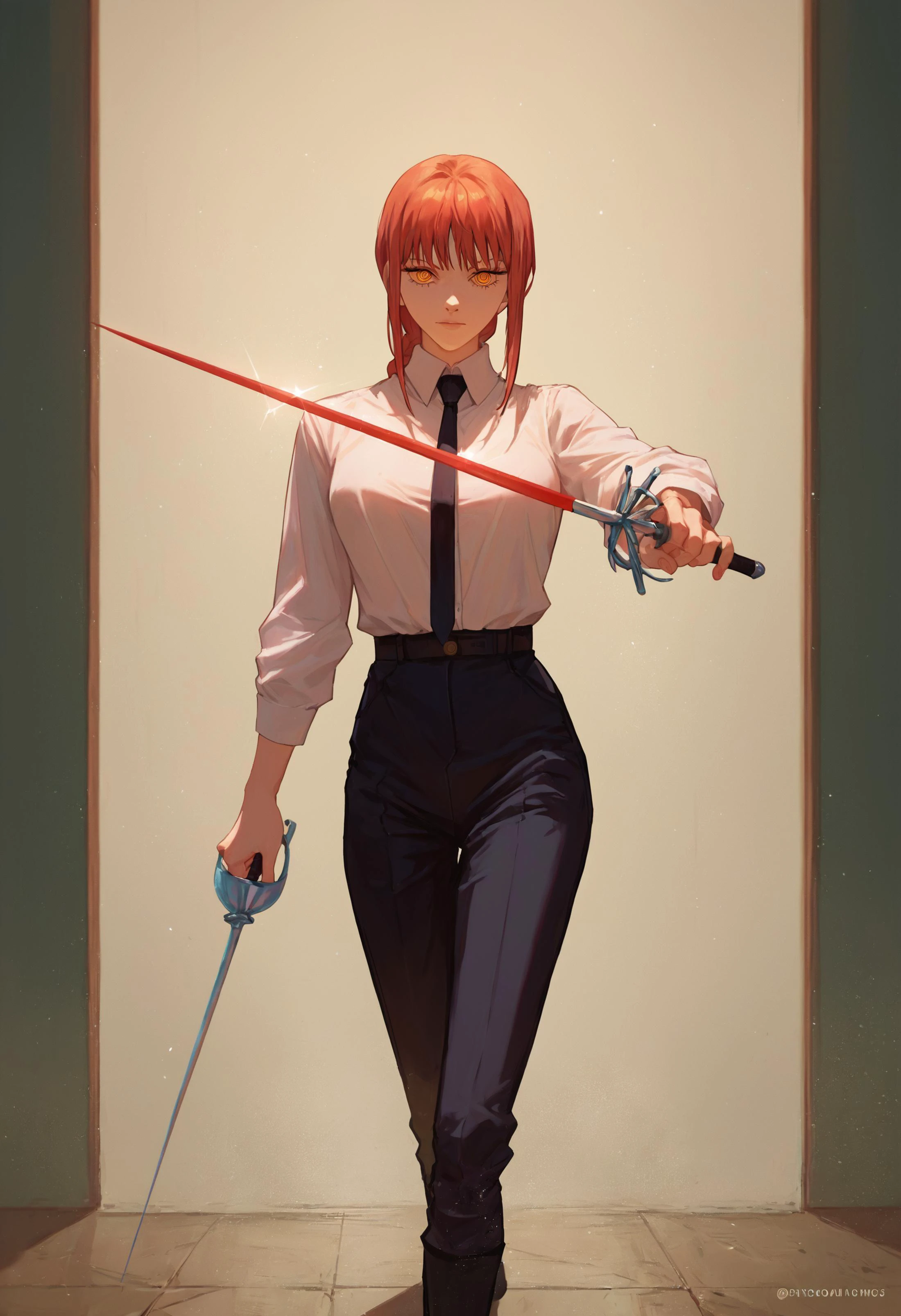 score_9_up score_8_up score_7_up, 1girl, holding sword rapier, makima \(chainsaw man\), standing
<lora:rapier_pony_ex_c12_d16:1>