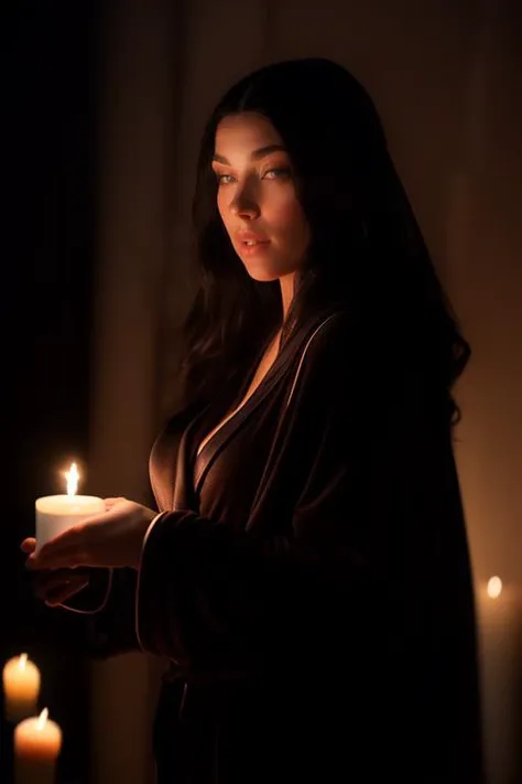 DEN_swordgirlfrend_OF,
(in a dark room in (pitch black:1.2) amongst a (candle light vigil:1.2), (candles:1.1), (candle light:1.1), (pitch black room:1.2), (darkness:1.1), wearing a (sheer robe:1.1), robe, sheer, (lots of candles:1.2):1.2),
bokeh, f1.4, 40mm, photorealistic, raw, 8k, textured skin, skin pores, intricate details <lora:epi_noiseoffset2:1>, epiCRealism