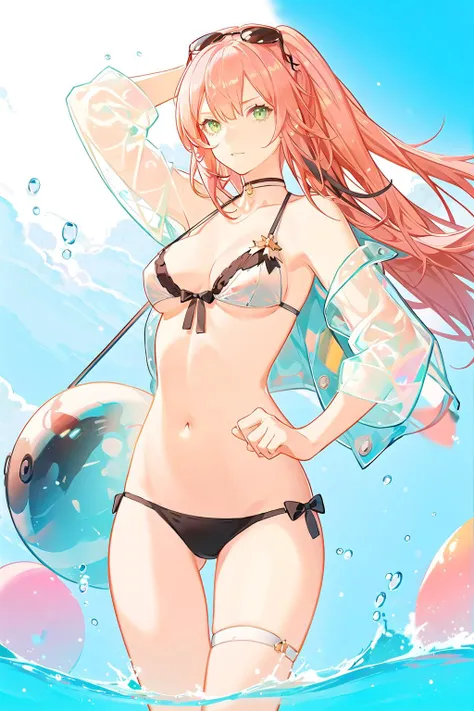 Four sisters with big breasts wearing cute underwear and cute bras、Cute white bra with ribbon、White and light blue checked bra、Cute orange bra、White underwear with cute ribbon、White and light blue striped pants、Cute orange underwear、Sandy beach, calm and clear sea and blue sky、barefoot、Drenched T-shirt、Cute underwear visible when skirt is lifted