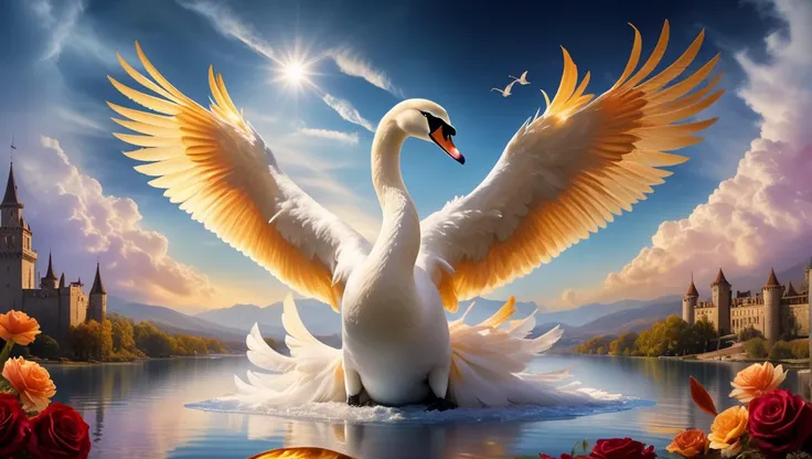 (Hyperreal:1.4),
(((full body shot:1.5))), raw, emotional, dynamic, distortion for emotional effect, vibrant, use of unusual colors, cute cinematography, (realistic, photo realistic:1.4),
swan with graceful elegance in luxurious silk sheets vampires castle with looming towers, gory disembowelment, rich taste of wine, shimmering reflection , colorful phoenix, radiating an ethereal light, its golden eye reflecting the promise of rebirth, plumage with intensity with trails of chalk following the wings, erupting into a cloud,
<lora:DetailedEyes_xl_bdsqlsz_V1:1> detailed eyes, detailed face, detailed skin,