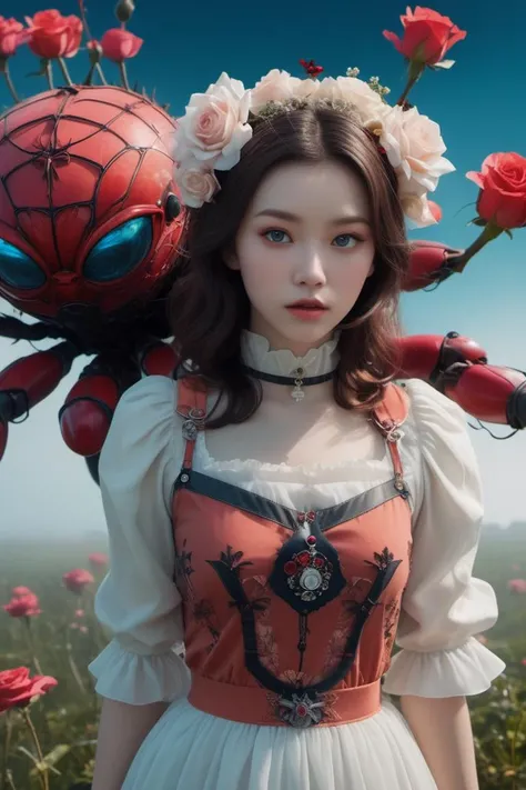 (Hyperreal:1.4),
(((full body shot:1.5))), raw, emotional, dynamic, distortion for emotional effect, vibrant, use of unusual colors, cute cinematography, (realistic, photo realistic:1.4),
Mechanical Spider in foggy moor ethereal plane with shifting realities, hacked-off appendages, enticing fragrance of roses, horrifying vision , Nightcore studio ghibli, Toei Animations, dragon ball z style alien,
<lora:DetailedEyes_xl_bdsqlsz_V1:0.5> detailed eyes, detailed face, detailed skin,