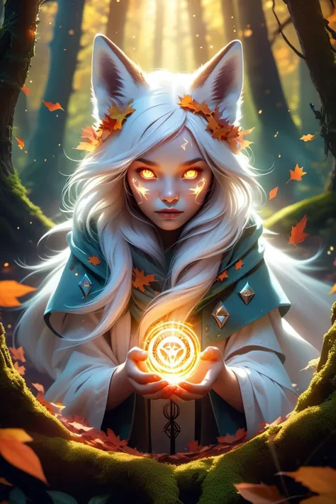 (Hyperreal:1.4),
(((full body shot:1.5))), raw, emotional, dynamic, distortion for emotional effect, vibrant, use of unusual colors, cute cinematography, (realistic, photo realistic:1.4),
kitsune with cunning intelligence  in rustling of leaves in a foreboding forest witchs circle with mystical runes, shattered spine, ethereal glow of phantom lights, glowing runes , icelandic biopunk ghost pulsing with necrotic energy in a portal,
<lora:DetailedEyes_xl_bdsqlsz_V1:0.5> detailed eyes, detailed face, detailed skin,