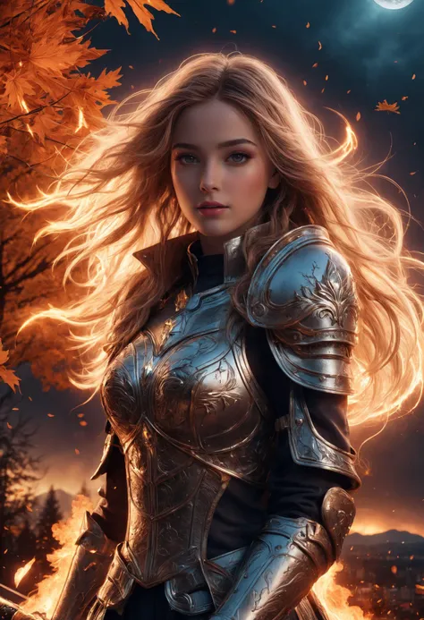 (inspired by Alena Aenami:0.5), magical wallpaper of a beautiful girl in paladin_uniform holding a (mythril_sword:1.2), (divine magic), (hair movement:1.15), (hero:1.1), sparks, fire armor,
at night, city on fire, mass_destruction, (falling leaves:1.1), (lightning storms:1.1), fireflies, mountains, moon, trees, aurora, apocalyptic chaos, large-scale,
(style photorealistic),
(superior quality), (masterpiece), (intricate details), (hyperdetailed), 8k hdr, award-winning, artstation trending, sharp focus, vivid, high contrast,
cinematic lighting, dramatic atmosphere, atmospheric perspective, film grain, <lora:add-detail-xl:1.4>, <lora:DetailedEyes_XL_V2:0.8>