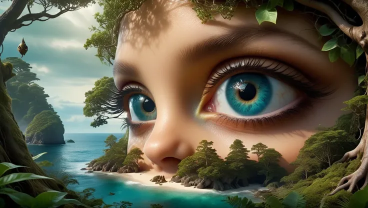 (Hyperreal:1.4),
(((full body shot:1.5))), raw, emotional, dynamic, distortion for emotional effect, vibrant, use of unusual colors, cute cinematography, (realistic, photo realistic:1.4),
chimera with terrifying presence, Trees, Bluetooth Devices, Calm Ocean, Computer Simulation Chamber, (a superb, ultra realistic Metal sheet fabrication of a Gensai Journeys through cursed forests, outdoor), (Highly detailed, amazing fantasy setting),
<lora:DetailedEyes_xl_bdsqlsz_V1:0.5> detailed eyes, detailed face, detailed skin,