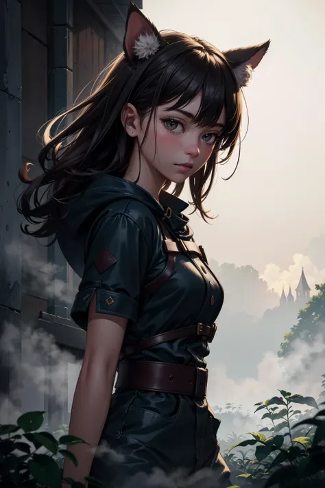 (masterpiece:1.1), (highest quality:1.1), (HDR:1.0), (RAW photo, best quality), (realistic, photo-realistic:1.3), extremely delicate and beautiful, Amazing, finely detail, masterpiece, ultra-detailed, highres, (best illustration), (best shadow),intricate, (brave catgirl explorer wandering through unknown), sharp focus, volumetric fog, 8k UHD, high quality
