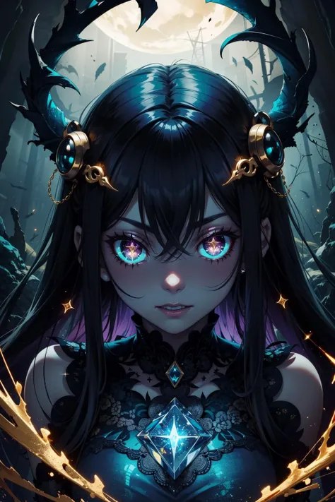 (intricate details), (****), eldritch, (nightmare), purple, (teal:1.2), (black:0.9), insane, horror \(theme\), glow, glowing eyes, (sparkly gold:1.2), glowing eyes,