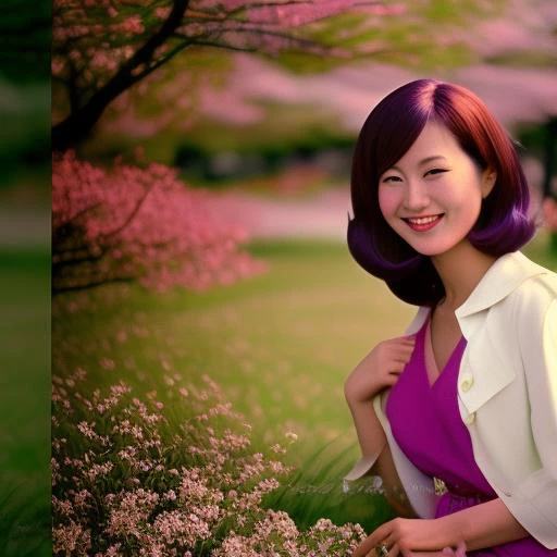retro photography, 1960s , AGFA, Kodak, 1girl, portrait, looking_at_viewer, smile, japan, tokyo, cherry blossom, octane render, solo, rtrophto1