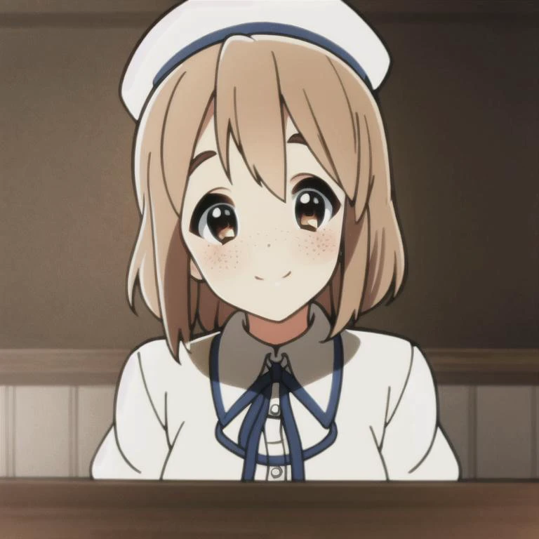 masterpiece, best quality, 1girl, mature female, ww2 nurse, smiling, freckles, white outfit