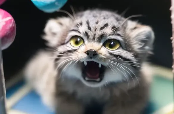 masterpiece,best quality,manul,manulcat, pallascat, tusun,realistic,Obsolete machine,computer room,(tiny world:1.2),solo,tiny,<hypernet:furry_kemono:1>