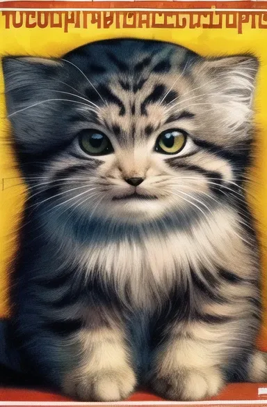 masterpiece,best quality,manulcat, pallascat, tusun, (kitten:1.2),(closed mouth:1.3),(soviet:1.3),full body,(poster art:1.3),(Propaganda poster of communist ideologyL1.3),