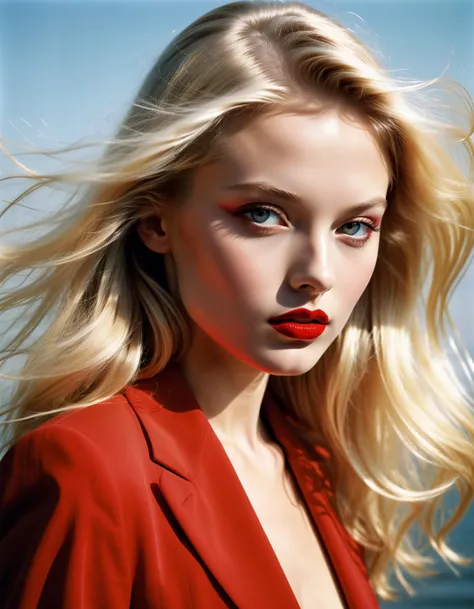 professional retro color photograph of a 18 year old platin blonde amateur model by Annie Leibovitz and Peter Lindberg and Helmut Newton, long straight hair, flawless pale skin, realistic skin texture, hazel eyes, glossy red lipstick, bold lines, hyper detailed, dark limited palette, chiaroscuro, (intricate details, masterpiece, best quality:1.4), mesmerizing, 80´s retro art photography, faded colors, dramatic, dynamic provocative pose
<lora:add-detail-xl:1> <lora:xl_more_art-full_v1:0.5>