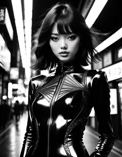professional monochrome photograph of a 18 year old fashion model by  Daido Moriyama, bold lines, hyper detailed, dark limited palette, chiaroscuro,  (intricate details, masterpiece, best quality:1.4), mesmerizing, Futurism Art Style, dynamic, dramatic, Futurism Art Style, dynamic pose
<lora:add-detail-xl:1> <lora:xl_more_art-full_v1:0.5>