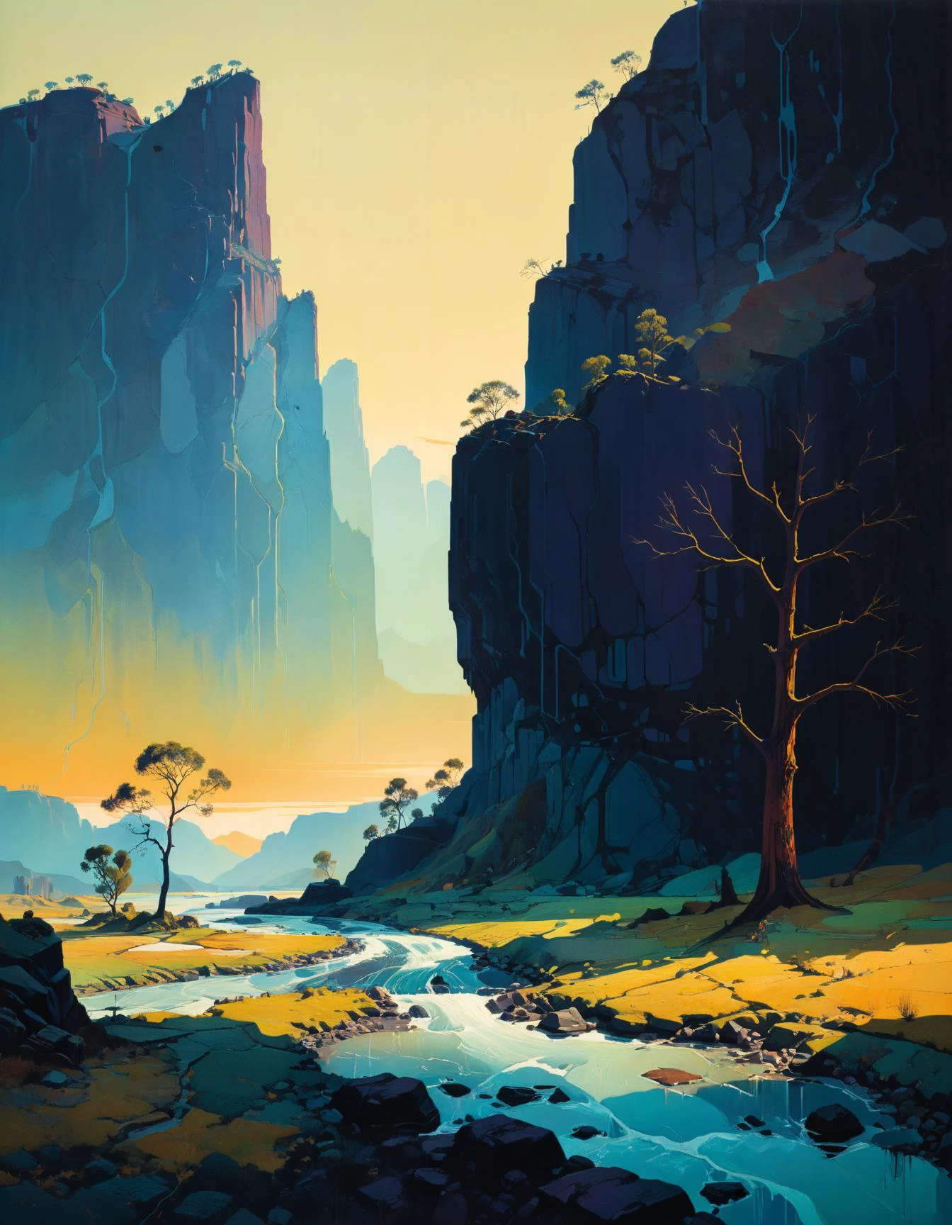 professional photograph of a dimpled landscape by James Gilleard and Peter Doig and richard avedon , bold lines, hyper detailed, dark limited palette, dramatic lighting, (intricate details, masterpiece, best quality:1.4),
<lora:add-detail-xl:1> <lora:xl_more_art-full_v1:0.5>
<lora:add-detail-xl:1> <lora:xl_more_art-full_v1:0.5>