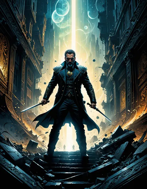 by Nicolas Delort and Phil Jimenez, (junoesque , junoesque , masterful:1.4), poster art, bold lines, hyper detailed, expressive, award winning, (movie still:1.4), (intricate details, masterpiece, best quality:1.4),
looking at viewer, dynamic pose, wide angle view, dark limited palette, dramatic lighting,
<lora:add-detail-xl:1> <lora:xl_more_art-full_v1:0.5> <lora:looking_at_viewer:2> <lora:SDXLFaeTastic2400:0.4>