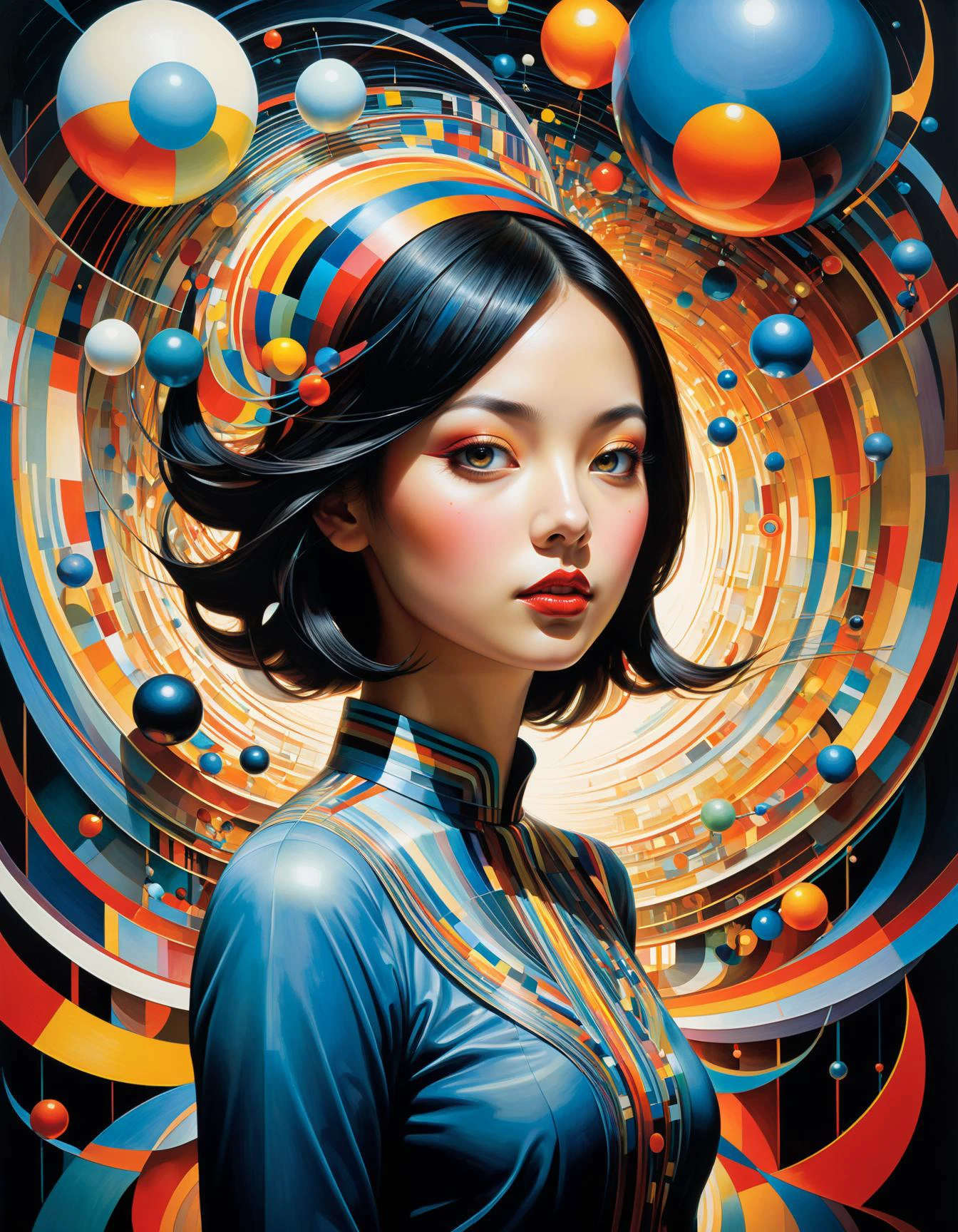 by Shaun Tan and Yaacov Agam, (glossy , esthetic , masterful:1.4), poster art, bold lines, hyper detailed, expressive, award winning, (female:1.4), (intricate details, masterpiece, best quality:1.4),
looking at viewer, dynamic pose, wide angle view, dark limited palette, dramatic lighting,
<lora:add-detail-xl:1> <lora:xl_more_art-full_v1:0.5> <lora:looking_at_viewer:2> <lora:SDXLFaeTastic2400:0.4>
