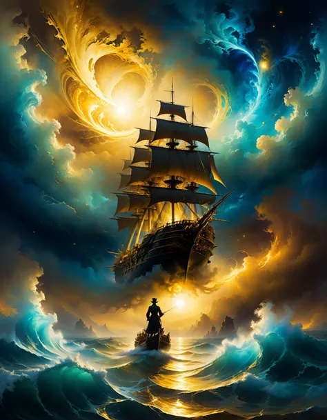 by Ivan Aivazovsky and Josh Adamski, (golden , nebulous , masterful:1.4), poster art, bold lines, hyper detailed, expressive, award winning, (scenery:1.4), (intricate details, masterpiece, best quality:1.4),
looking at viewer, dynamic pose, wide angle view, dark limited palette, dramatic lighting,
<lora:add-detail-xl:1> <lora:xl_more_art-full_v1:0.5> <lora:looking_at_viewer:2> <lora:SDXLFaeTastic2400:0.4>
