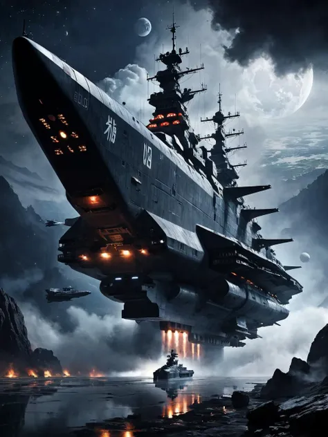 Dystopian style (Space Battleship Yamato:1.4), Star Blazers, Space-themed Nautical-themed a floating ship in the sky, scifi, retorupunk, mechanical antigravity devices, vivid colors, perfect composition, rocky mountains piercing off the mist and fog,
<lora:zavy-cntrst-sdxl:0.1> dark, chiaroscuro, low-key, simple colors, low detail, Vivid colors, defined lines, defined edges, digital art, sharp shadows, Dark, highly detailed . Cosmic, celestial, stars, galaxies, nebulas, planets, science fiction, highly detailed <lora:Brutalism:0.45> brutalism . Bleak, post-apocalyptic, somber, dramatic, highly detailed