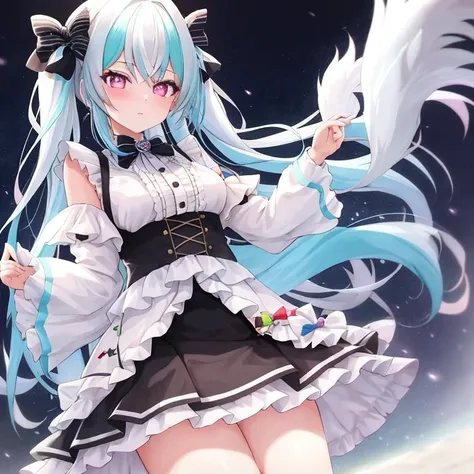 best quality, 1girl, detailed clothing, multicolored eyes, two-toned_hair