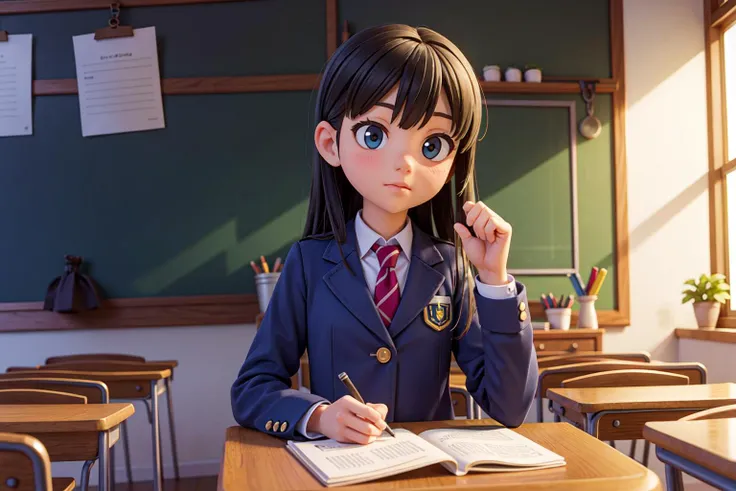 masterpiece, best quality, 1girl,school,uniform