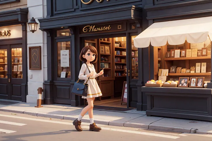 masterpiece, best quality, 1girl in street,shop