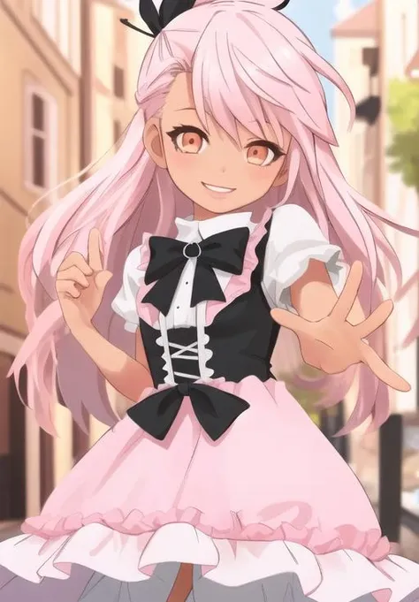 <lora:chloe_von_einzbern:0.8>, chloe_von_einzbern, smile, dress