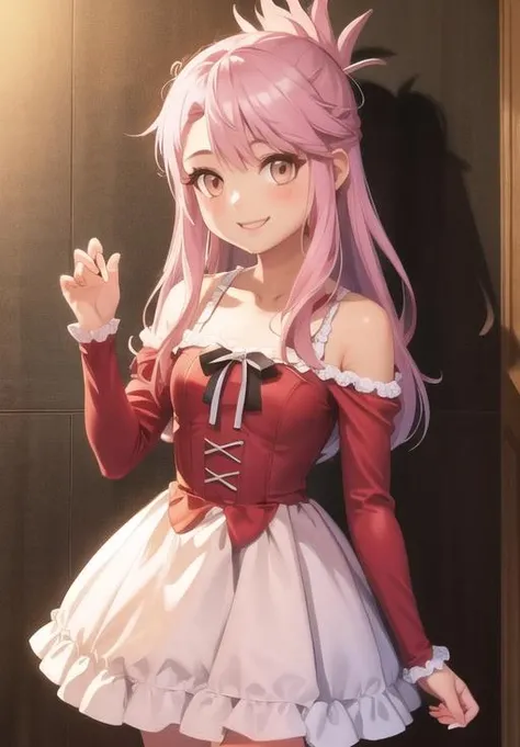 <lora:chloe_von_einzbern:0.8>, chloe_von_einzbern, smile, dress, (masterpiece, best quality, detailed:1.3)