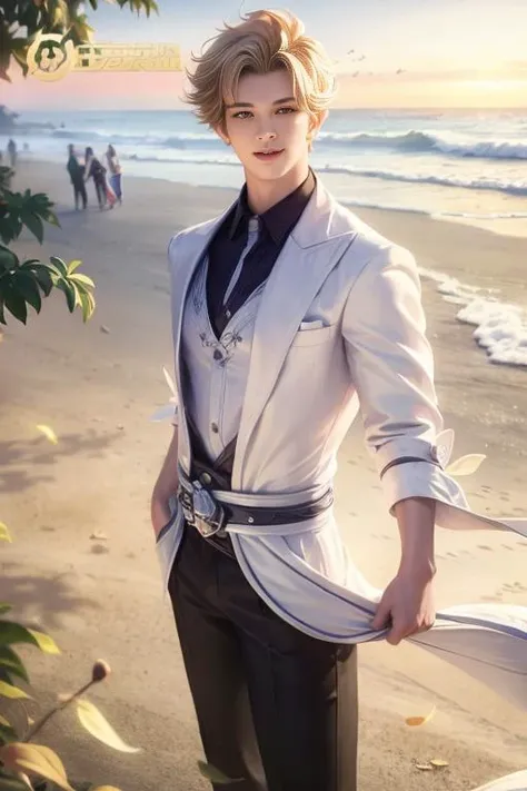 (RAW photo:1.2), (photorealistic:1.4),(masterpiece:1.3),(best quality:1.4),ultra high res,HDR,8k, (extreme detailed illustration), 1 boy, detailed handsome face, young boy, long curl hair,smile,solo, look at viewer,clear background, on the beach, depth of field, natural lighting,<lora:seeThroughSilhouette_v10>,(see-through silhouette),ulzzang-6500-v1.1:0.7 <lora:HoK-100-128dim-64NA-512x:1>